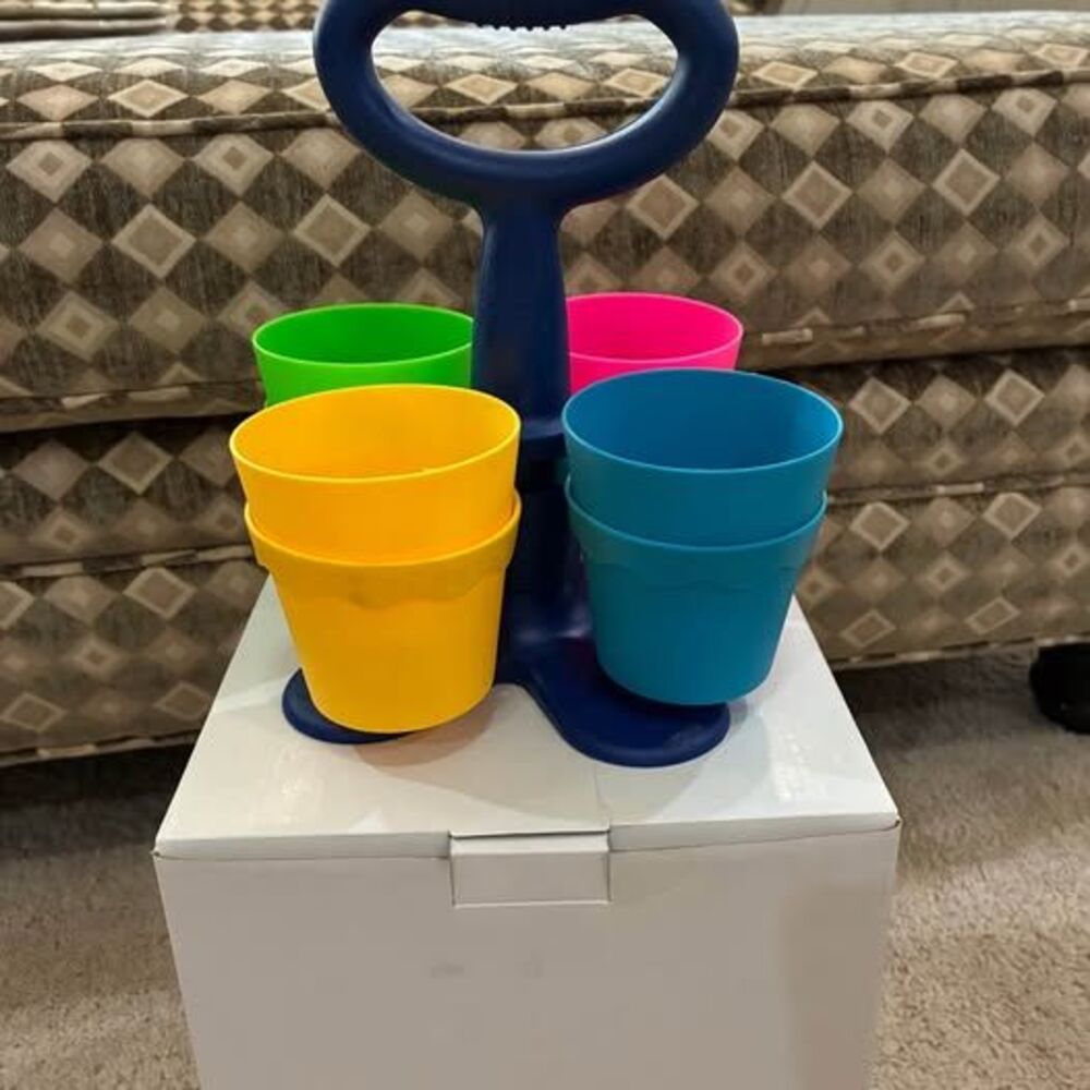 Acme Plastic 4 Cup Scissors Holder New